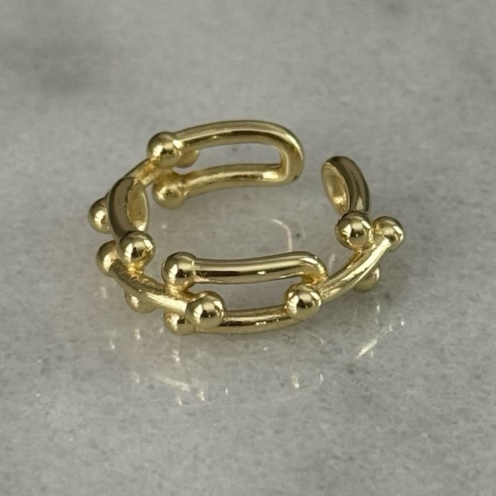 Gold Chain Link Chunky Ring Brand New - Picture 4 of 4